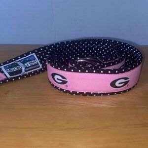 NCAA Georgia Bulldogs Canvas Belt ladies lrg breast cancer by Moonshine
